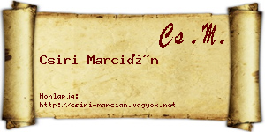 Csiri Marcián névjegykártya